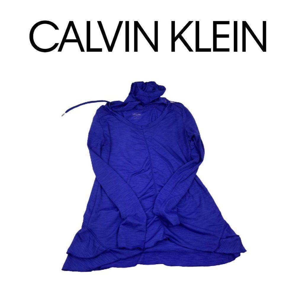 Calvin Klein Blue Athletic Hooded jacket. Sz L
